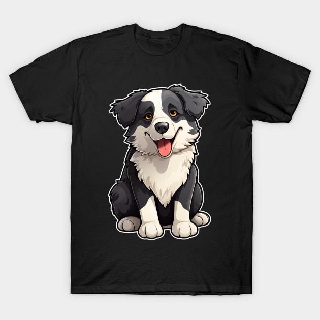 Cute Border Collie Dogs Funny Border Collie T-Shirt by fromherotozero